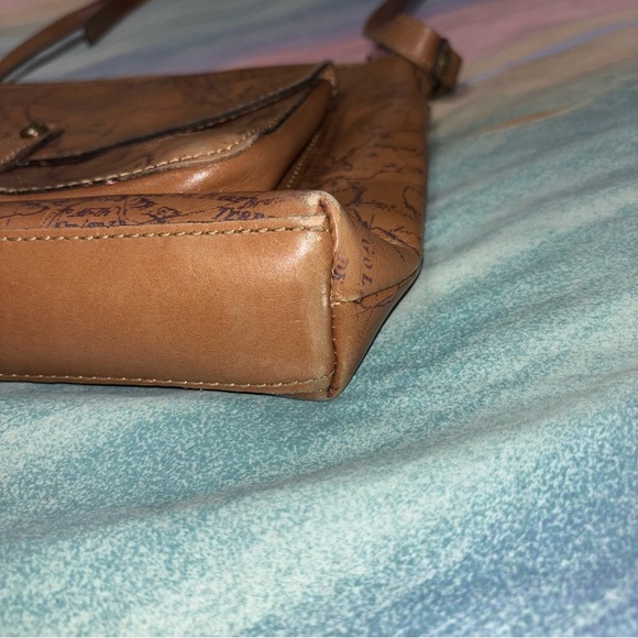 Patricia Nash Leather Kenilworth Signature Map Riot Rust Crossbody Bag - Picture 8 of 12